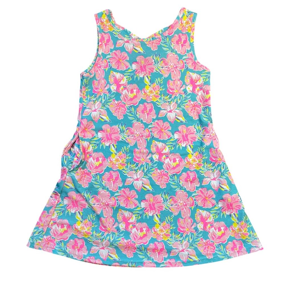 Simply Southern Floral Sleeveless Dress Girls 5 Tropical Floral Print Multicolor